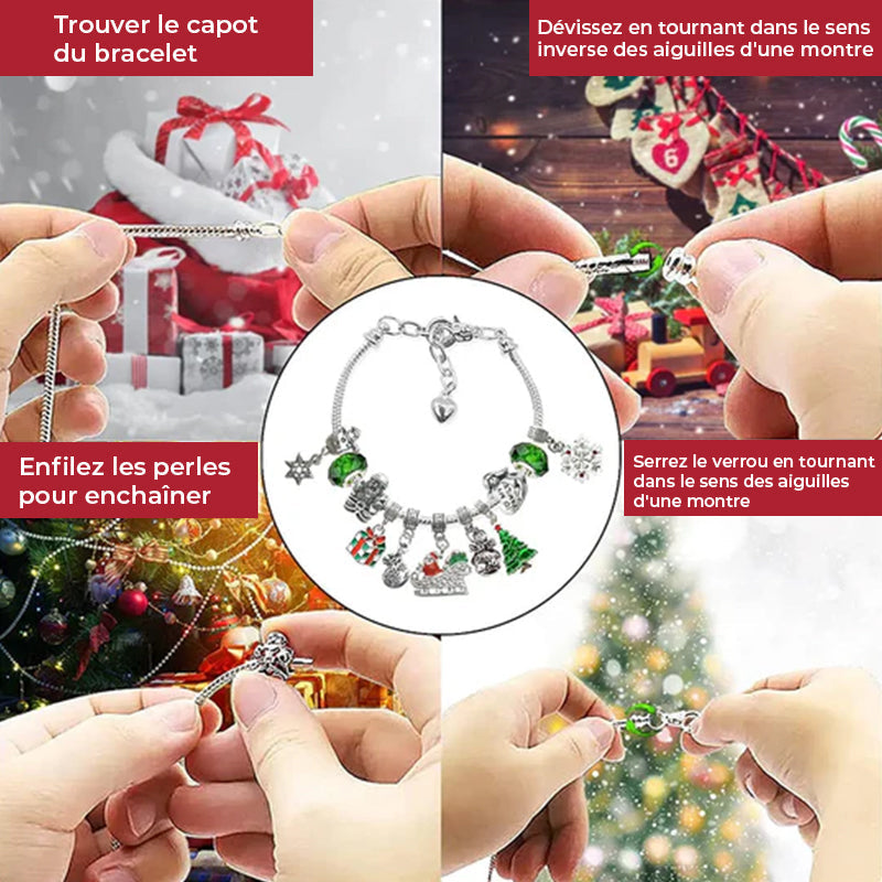 Ensemble de bracelets pour calendrier de l'Avent de Noël à faire soi-même