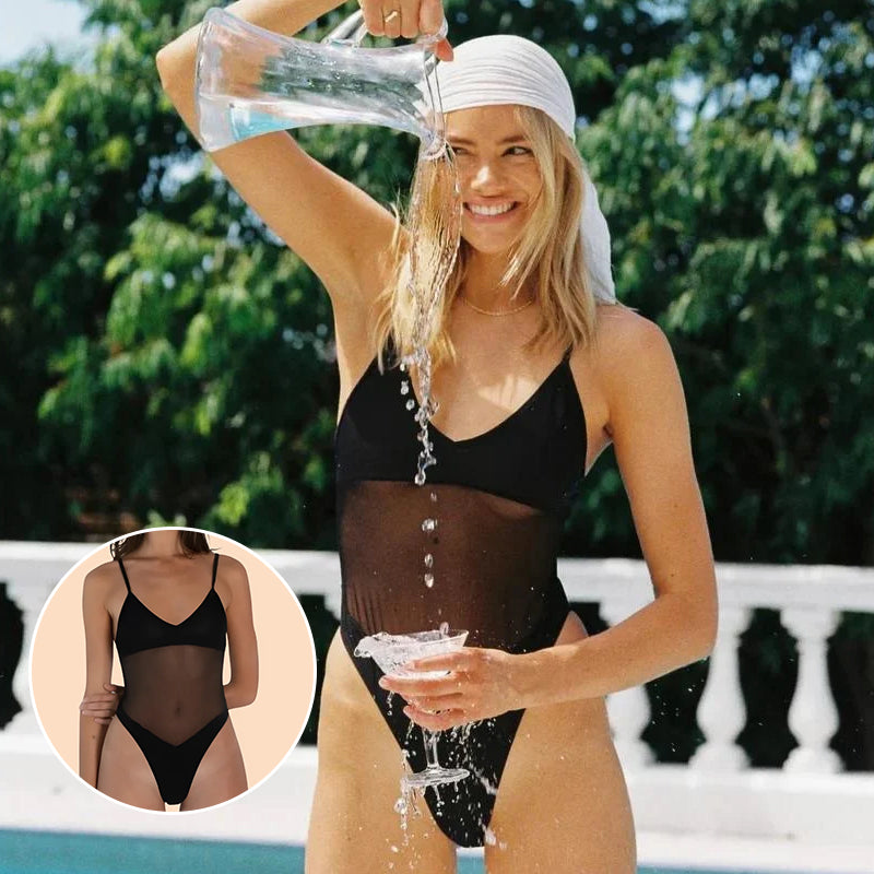 Bikini transparent à bretelles