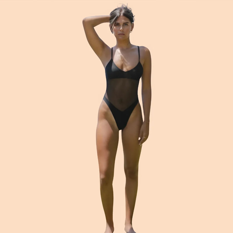 Bikini transparent à bretelles