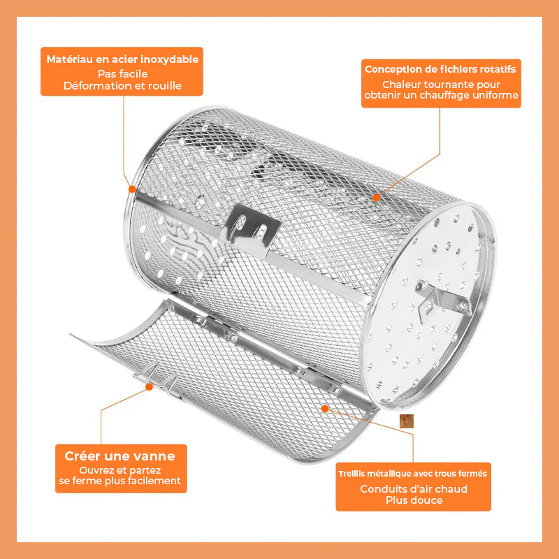 Grille rotative en acier inoxydable