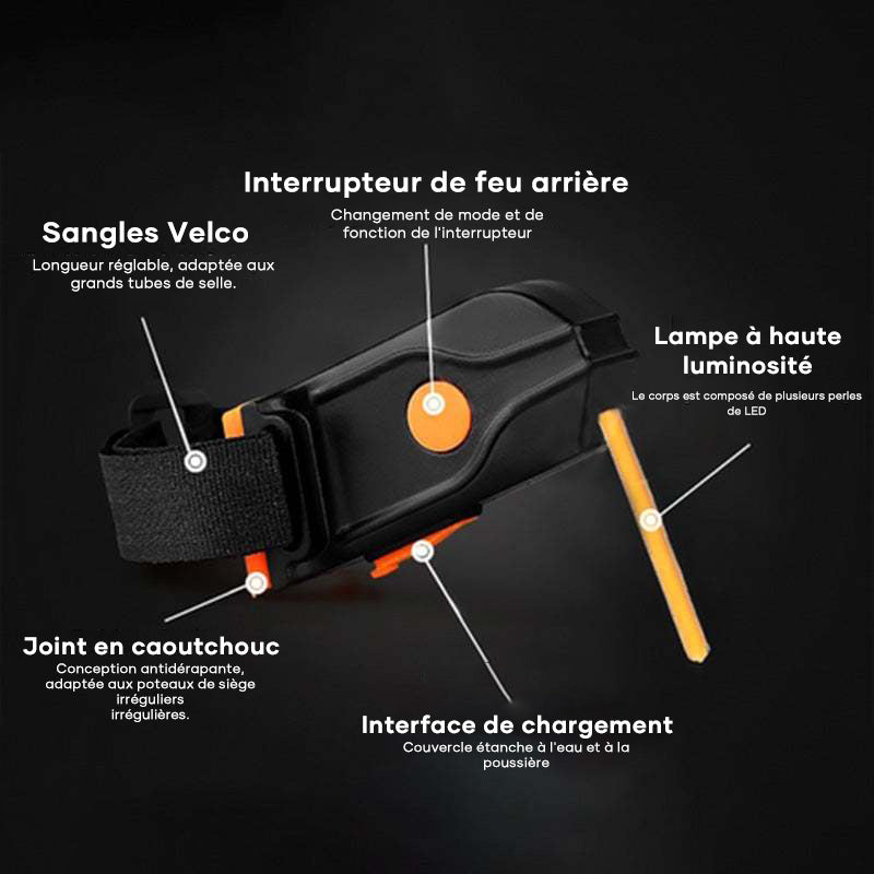 Feu arrière LED pour vélo