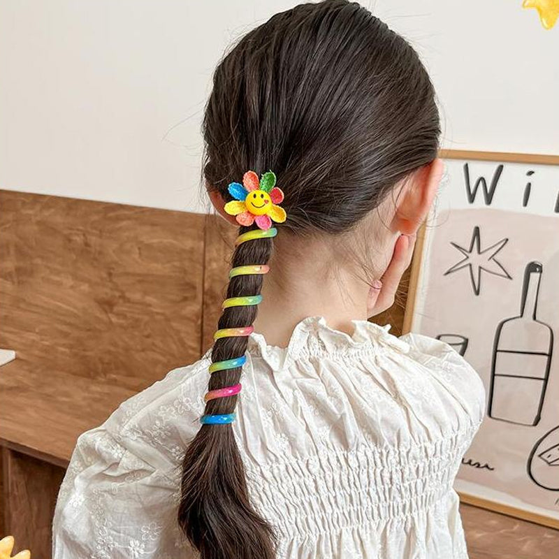 Bandes de cheveux colorées en fil de téléphone pour enfants