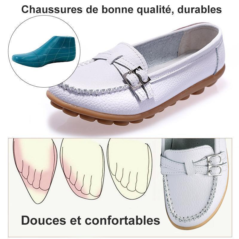 Mocassin Femme en Cuir, Chaussures Femme en Cuir Confortables