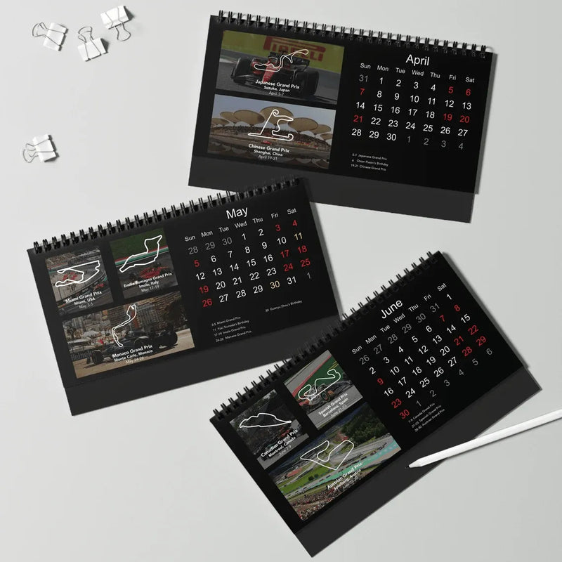 Le calendrier de bureau F1 2024