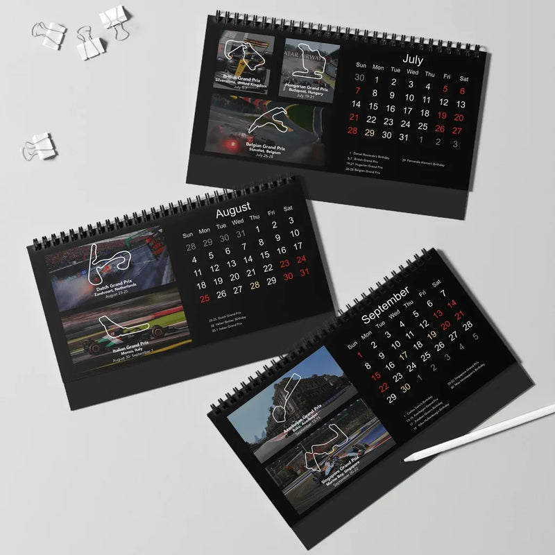 Le calendrier de bureau F1 2024