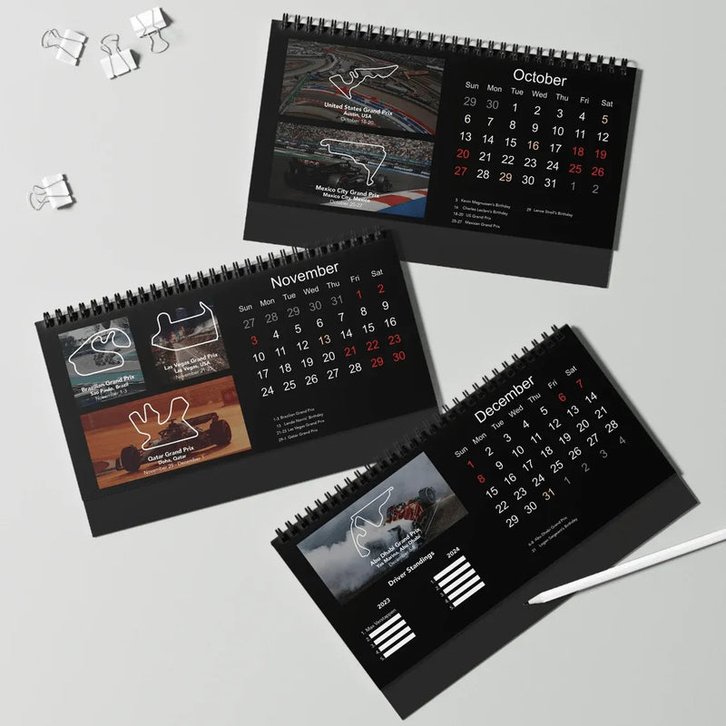 Le calendrier de bureau F1 2024