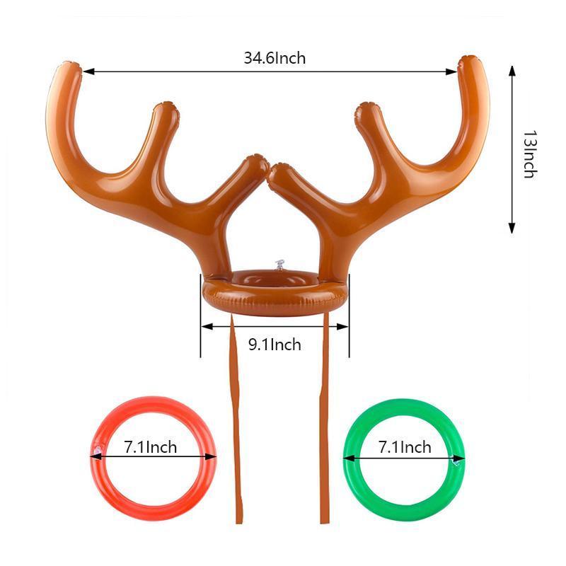 Jeu de Lancer d'Anneaux en Bois de Renne de Noël