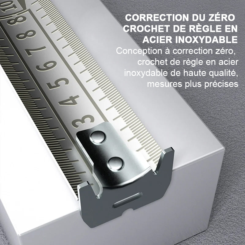 Règle métrique rétractable en acier inoxydable