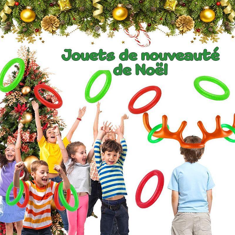 Jeu de Lancer d'Anneaux en Bois de Renne de Noël