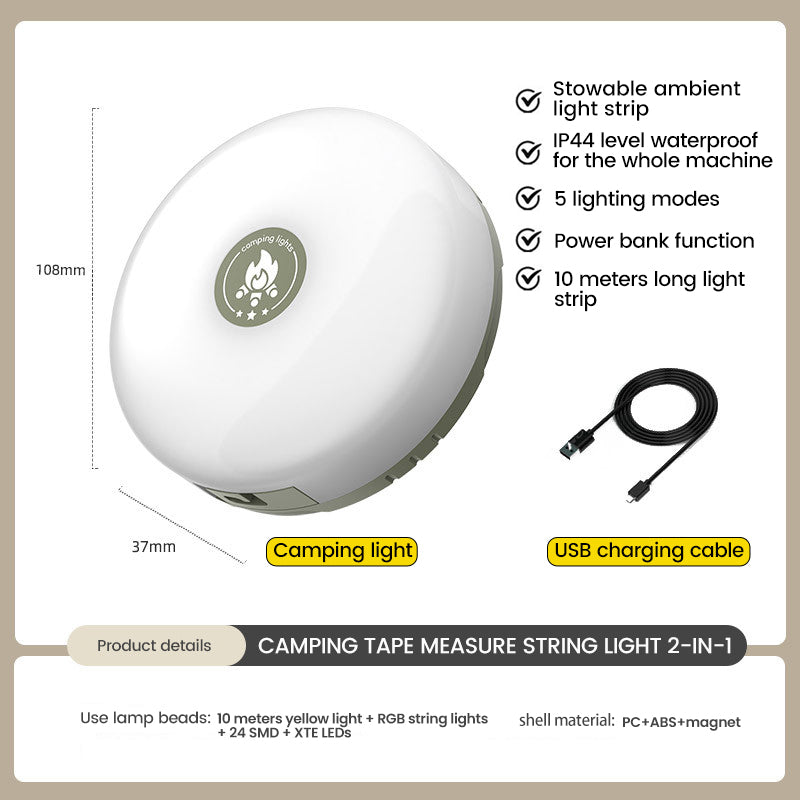 Guirlande lumineuse escamotable portative imperméable extérieure